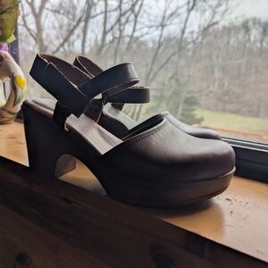 Brown Leather Women's Platform Sandals